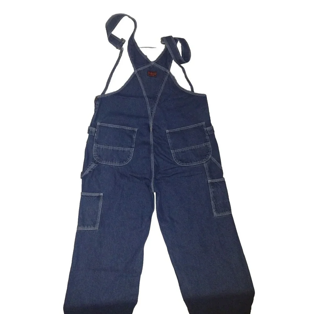 Five Brother Bib Overalls Mens 38X34 Denim Bib Overalls Carpenter - Picture 4 of 7